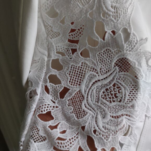 INC stretch cotton blazer with lace - WHBM jackets style - shapely - NWT - Picture 7 of 13